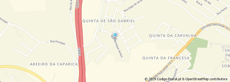 Mapa de Rua Henrique Santos