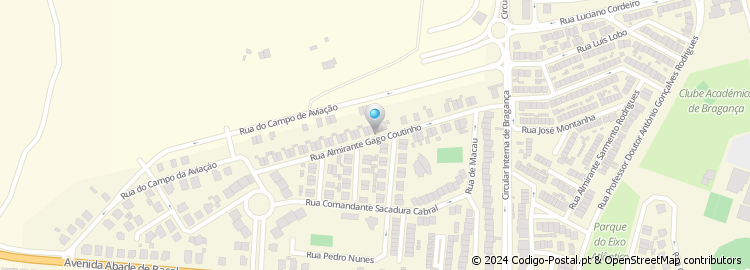 Mapa de Rua Almirante Gago Coutinho