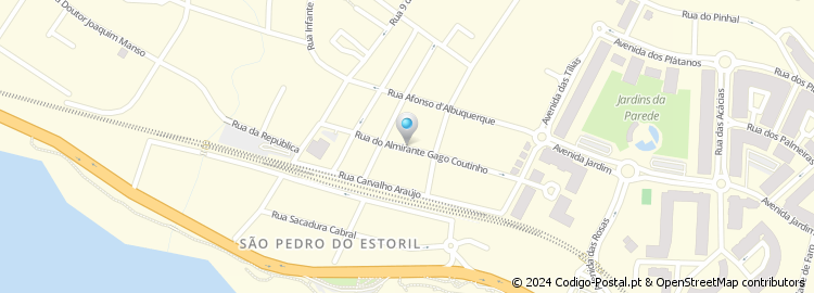 Mapa de Rua Almirante Gago Coutinho