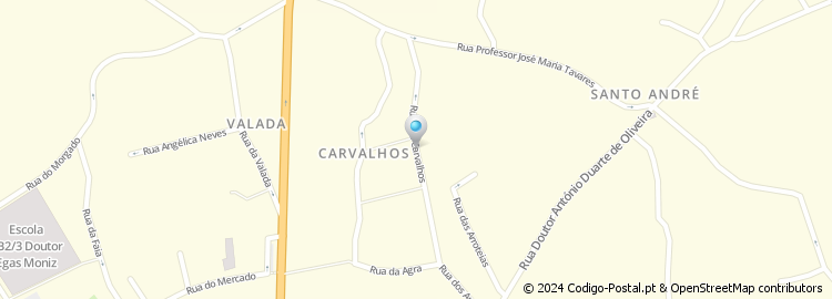 Mapa de Rua dos Carvalhos