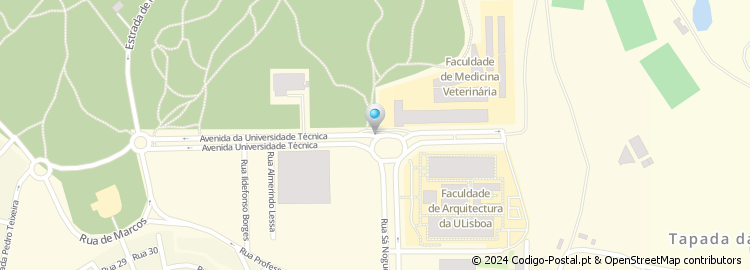 Mapa de Avenida da Universidade Técnica