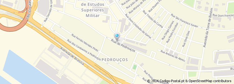 Mapa de Rua de Pedrouços