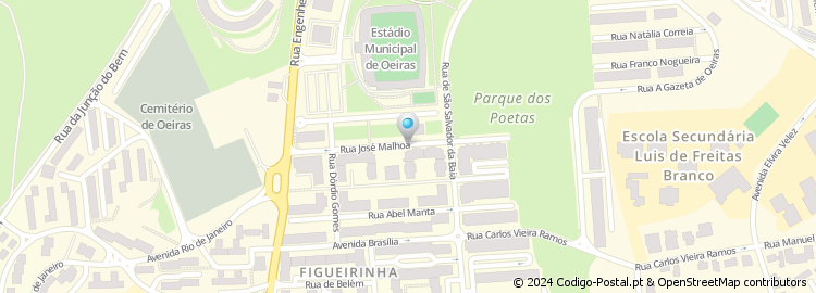 Mapa de Rua José Malhoa