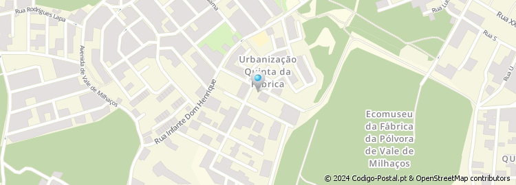 Mapa de Rua Antiga Fábrica da Pólvora