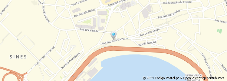 Mapa de Rua Vasco da Gama