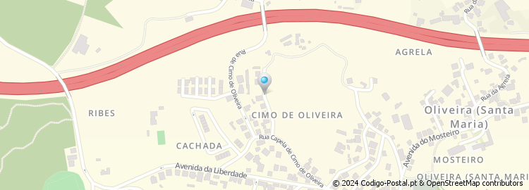 Mapa de Rua Capela de Cimo de Oliveira